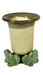 Tan Round Bamboo Pot with Three Frogs 4.0" x 4.0" x 4.0" - Culture Kraze Marketplace.com