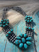 Navajo Sterling Silver and Turquoise 4 Strand Necklace - Culture Kraze Marketplace.com