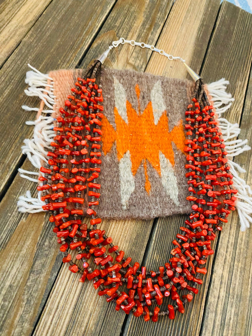 Navajo Red Coral & Heishi Six Strand Beaded Necklace - Culture Kraze Marketplace.com