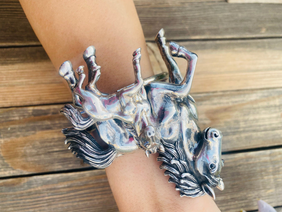 Handmade Sterling Silver Horse Cuff Bracelet