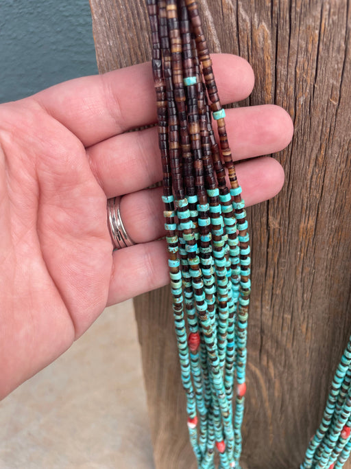 Navajo Turquoise, Spiny And Heishi Ten Strand Beaded Necklace - Culture Kraze Marketplace.com