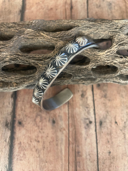Navajo Sterling Silver Cuff Stamped And Signed By Kevin Billah