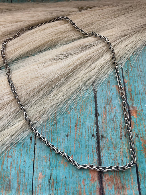 Navajo Sterling Silver Beautiful Handmade Necklace 24” - Culture Kraze Marketplace.com