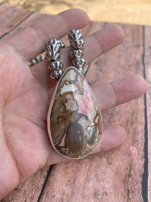 Navajo Rhodonite & Sterling Silver Beaded Necklace - Culture Kraze Marketplace.com