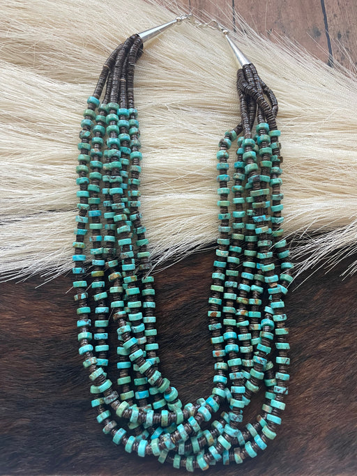 Navajo Turquoise Heishi 6 Strand Beaded Necklace - Culture Kraze Marketplace.com