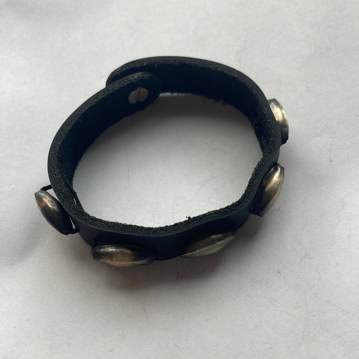 Handmade Black Leather Bracelet