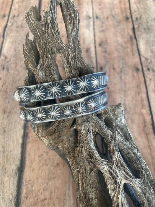 Navajo Sterling Silver Cuff Stamped And Signed By Kevin Billah