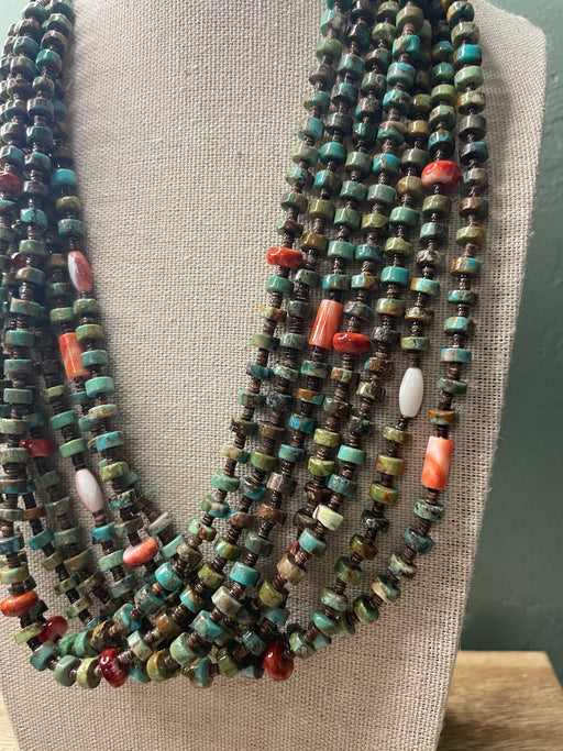 Navajo Multi Stone And Heishi Seven Strand Beaded Necklace - Culture Kraze Marketplace.com