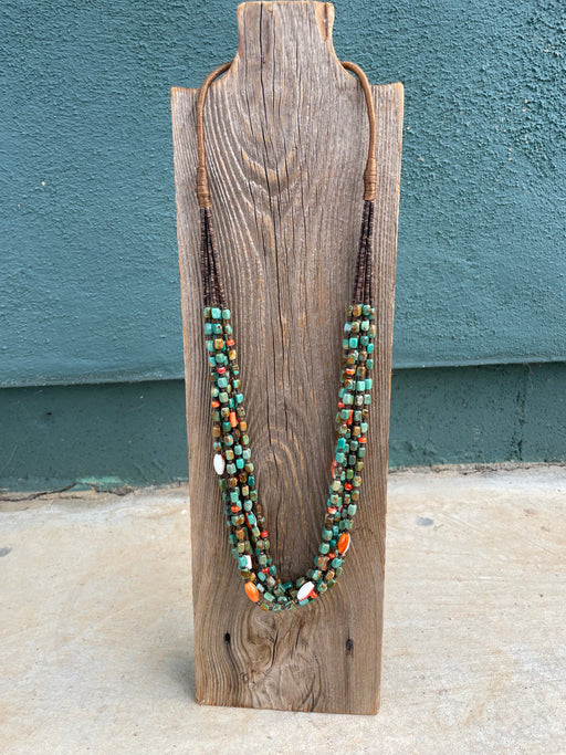 Navajo Turquoise, Spiny And Heishi Seven Strand Beaded Necklace - Culture Kraze Marketplace.com