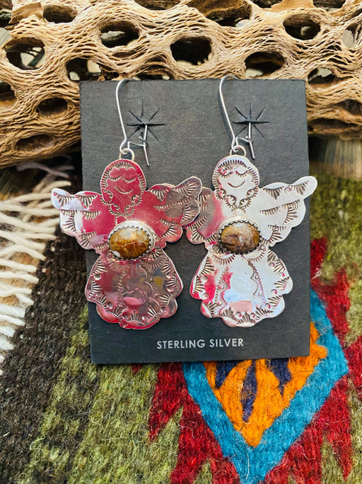 Navajo Jasper & Sterling Silver Angel Dangle Earrings - Culture Kraze Marketplace.com
