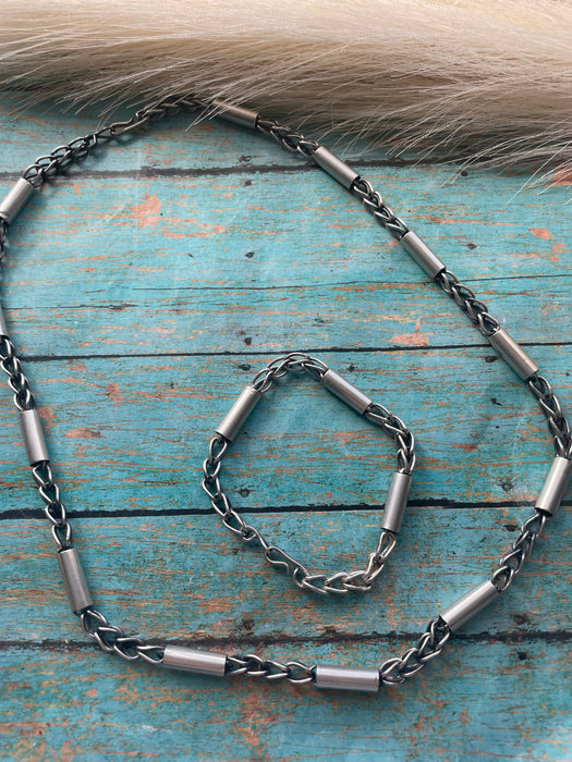 Navajo Sterling Silver Necklace & Bracelet Set