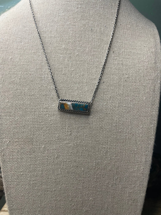 Navajo Sterling Silver Spice Bar Necklace Signed & Stamped