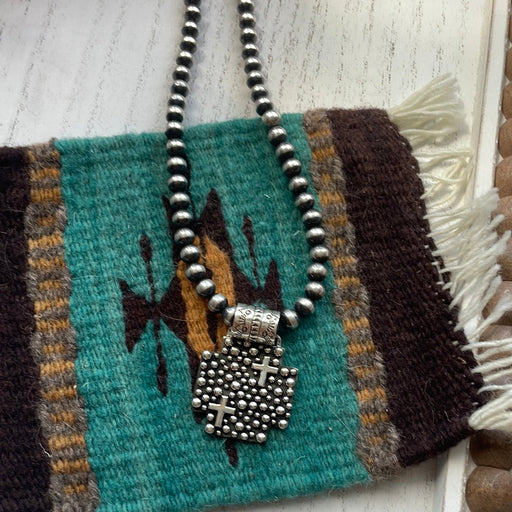 Beautiful Navajo Sterling Silver Cross Pendant Signed A Douglas - Culture Kraze Marketplace.com