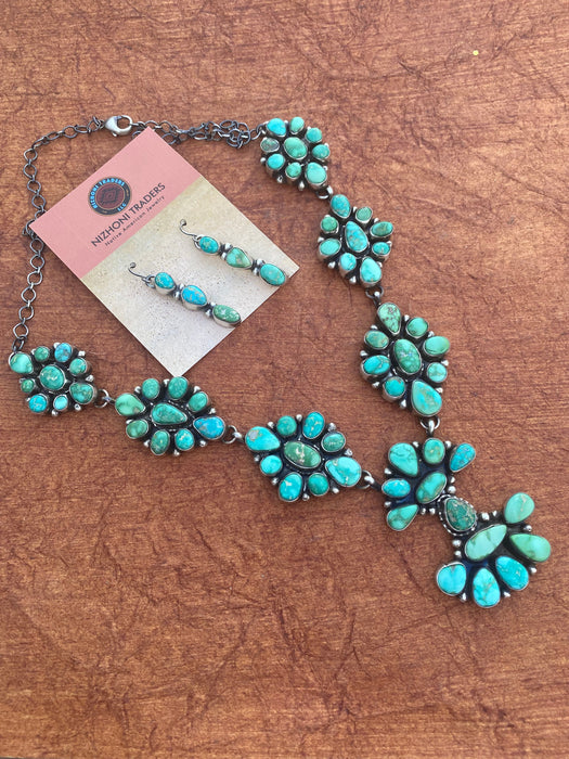 Sheila Becenti Royston Turquoise Drop Necklace Set