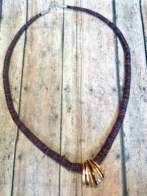 Navajo Purple Spiny Heishi Beaded 24 in Necklace - Culture Kraze Marketplace.com