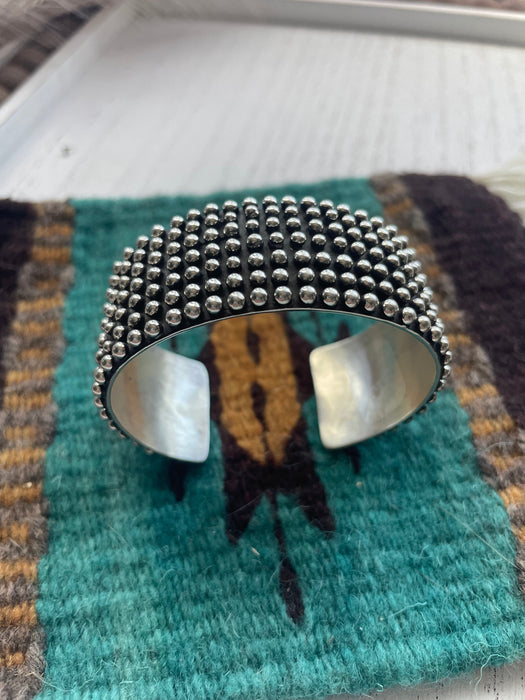 Navajo Sterling Silver Bracelet Cuff Signed D Wylie