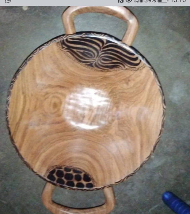 Zimbabwean Round Wood Serving Bowl - Culture Kraze Marketplace.com