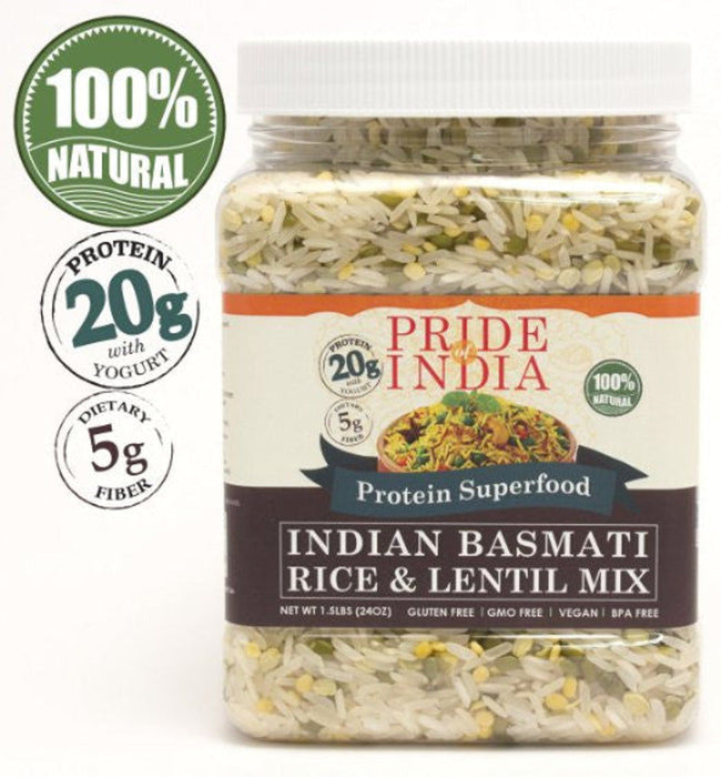 Indian White Basmati Rice & Lentil Kitchari Mix - Protein Superfood Jar-4