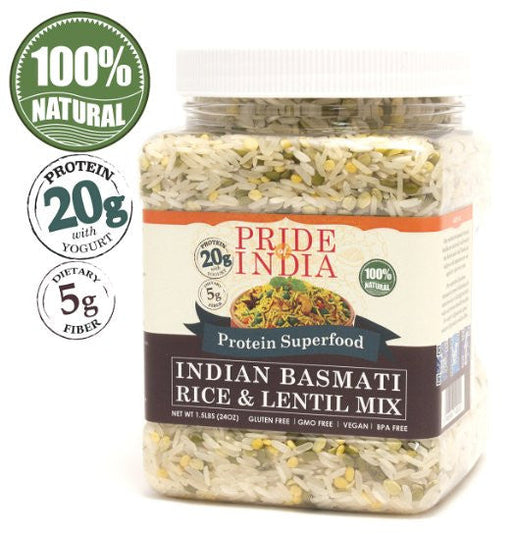 Indian White Basmati Rice & Lentil Kitchari Mix - Protein Superfood Jar-1