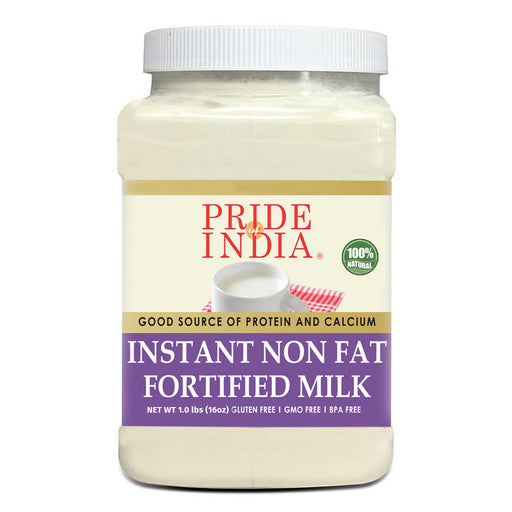 Instant Fortified Nonfat Dry Milk Powder - Enriched w/ Vitamin D, Protein & Calcium - 1 lbs (16oz) Jar-0