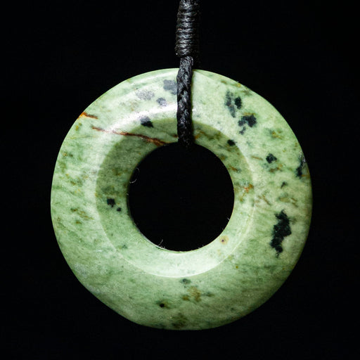 Jade Kopae Disc, handcrafted pendant with plaited cord - Culture Kraze Marketplace.com