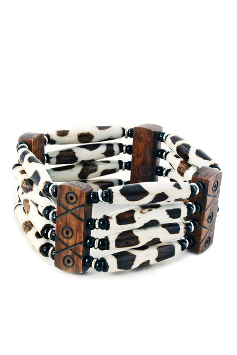 Fancy Batik African Cow Bone Bracelet - Culture Kraze Marketplace.com