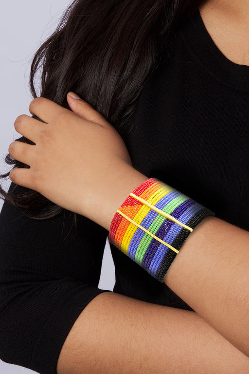 Pride & Joy Beaded Rainbow Cuff Bracelet - Culture Kraze Marketplace.com