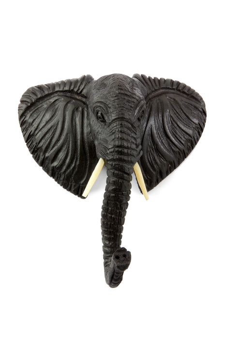 Small Kenyan Carved Elephant Bust Wall Mask - Culture Kraze Marketplace.com