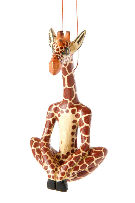 Kenyan Jacaranda Yoga Giraffe Ornament - Culture Kraze Marketplace.com