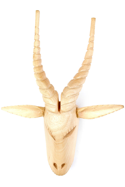 Kenyan Blonde Jacaranda Wood Antelope Mask - Culture Kraze Marketplace.com