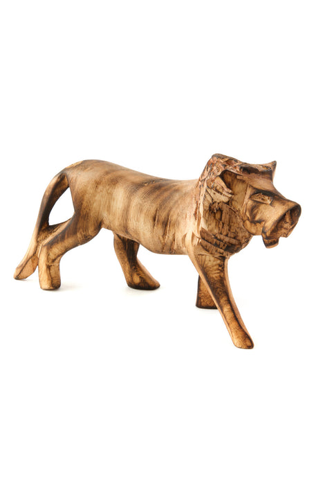 Kenyan Jacaranda Wood Maned Lion Sculpture - Culture Kraze Marketplace.com