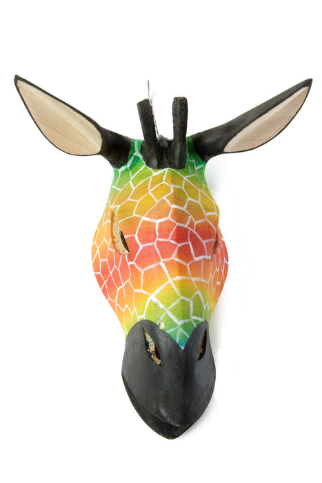 Kenyan Hand Painted Jacaranda Giraffe Mask - Culture Kraze Marketplace.com