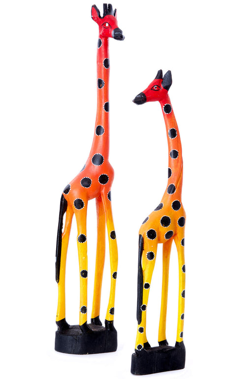 Glowing Ember Jacaranda Wood Giraffe Sculptures - Culture Kraze Marketplace.com