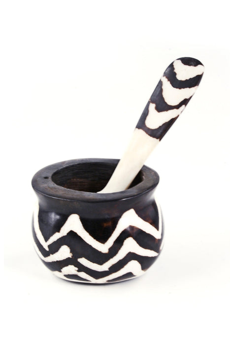 Batik Bone Salt Cup and Spoon - Culture Kraze Marketplace.com