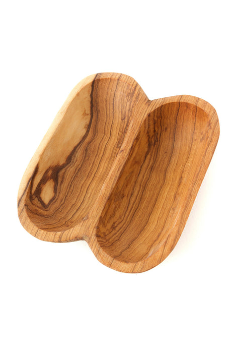 Wild Olive Wood Side by Side Condiment Dish - Culture Kraze Marketplace.com