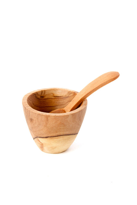 Kenyan Wild Olive Wood Salt & Pepper Cups Set - Culture Kraze Marketplace.com