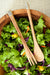 Slender Wild Olive Wood Salad Servers with Etched Bone Handles - Culture Kraze Marketplace.com