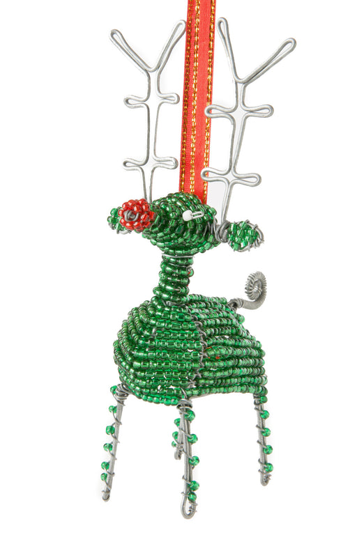 Green Beaded Wire Holiday Reindeer Ornament - Culture Kraze Marketplace.com