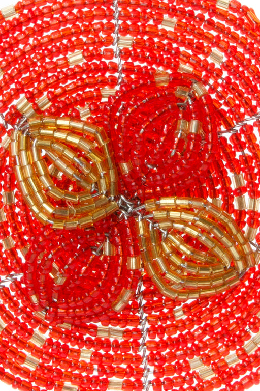 Red Beaded Wire Flower Christmas Ornament - Culture Kraze Marketplace.com