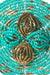 Turquoise Beaded Wire Flower Christmas Ornament - Culture Kraze Marketplace.com