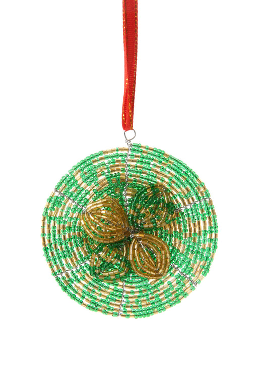 Green Beaded Wire Flower Christmas Ornament - Culture Kraze Marketplace.com