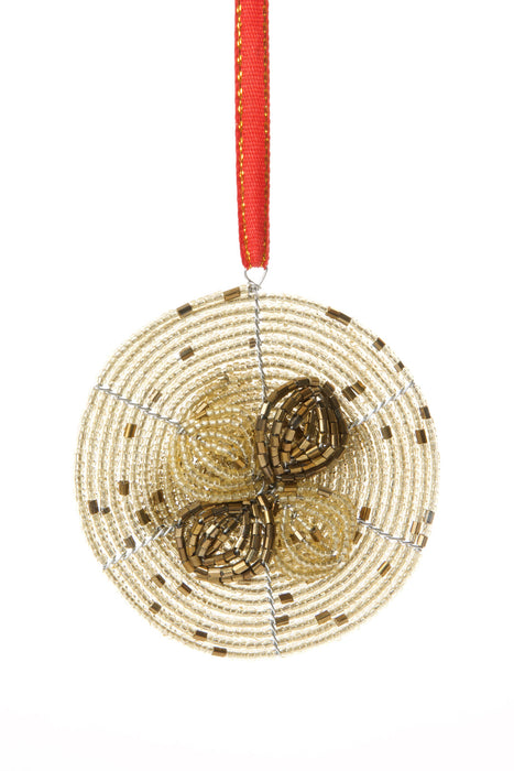 Gold Beaded Wire Flower Christmas Ornament - Culture Kraze Marketplace.com