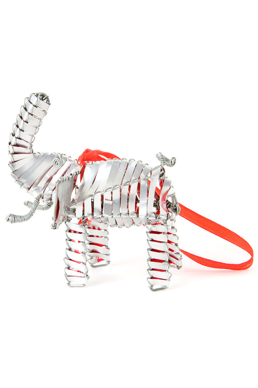 Silver Recycled Aluminum Can Elephant Ornament - Culture Kraze Marketplace.com