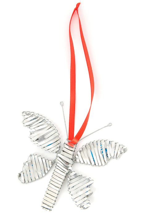 Silver Recycled Aluminum Can Butterfly Ornament - Culture Kraze Marketplace.com