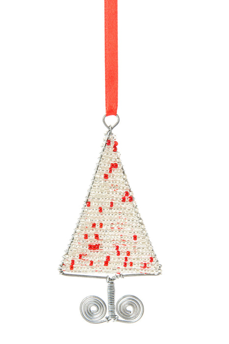 Silver Glass Bead Christmas Tree Ornament - Culture Kraze Marketplace.com