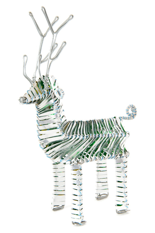 Silver Recycled Aluminum Can Reindeer Sculpture - Culture Kraze Marketplace.com