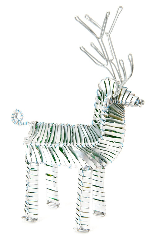 Silver Recycled Aluminum Can Reindeer Sculpture - Culture Kraze Marketplace.com