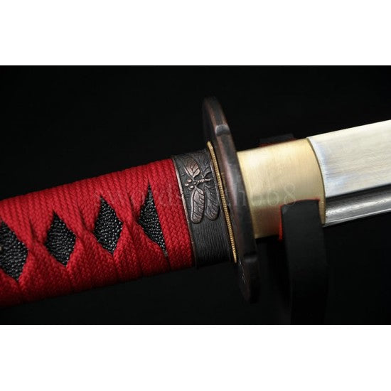 Dragonfly Koshirae Damascus Steel Oil Quenched Full Tang Blade Japanese KATANA Samurai Sword - Culture Kraze Marketplace.com