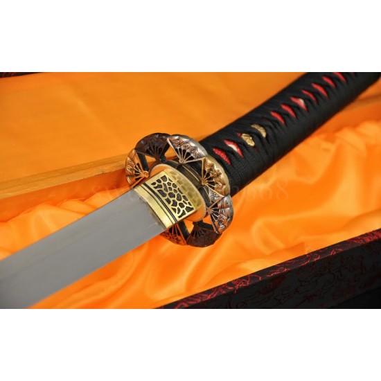 Japanese Samurai Sword KATANA Fully Hand Forged Damascus Steel Clay Tempered Full Tang Blade - Culture Kraze Marketplace.com