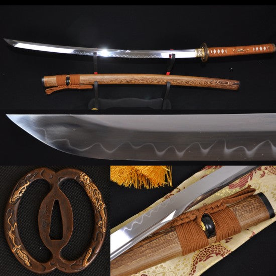 Hand Made Japanese Samurai KATANA Sword Unokubi-Zukuri Full Tang Clay tempered Blade - Culture Kraze Marketplace.com